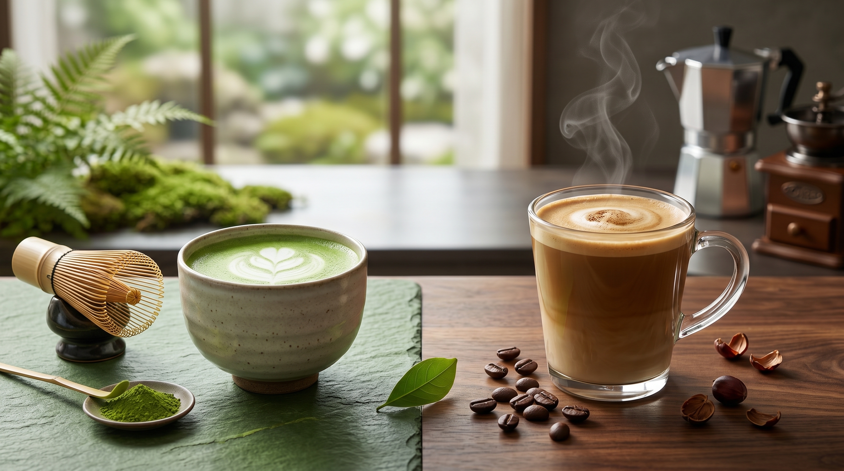 Matcha vs. Kaffee